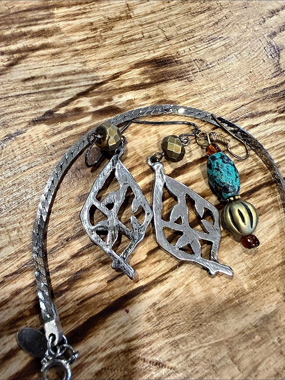 Bundle Medici marking Silver bracket & Green Jewelry Set